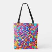 鮮やか抽象芸術万華鏡のように千変万化するパターン トートバッグ (裏面)