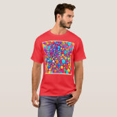 鮮やか抽象芸術万華鏡のように千変万化するパターン Tシャツ (正面フル)