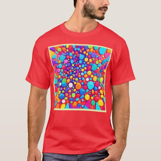 鮮やか抽象芸術万華鏡のように千変万化するパターン Tシャツ (正面)