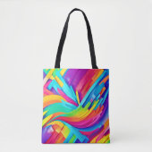 鮮やか抽象芸術図形のアート トートバッグ (正面)