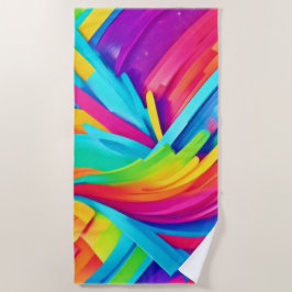 鮮やか抽象芸術図形のアート ビーチタオル