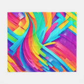 鮮やか抽象芸術図形のアート フリースブランケット (正面(横))