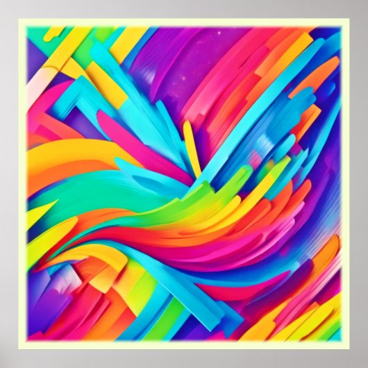 鮮やか抽象芸術図形のアート ポスター (正面)