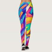 鮮やか抽象芸術図形のアート レギンス (裏面)