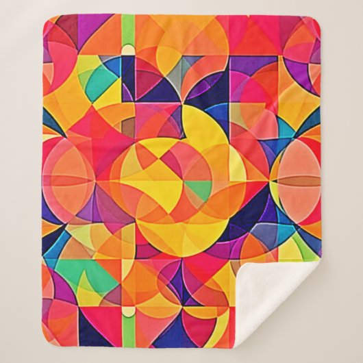 鮮やか抽象芸術対称芸術 シェルパブランケット (正面)