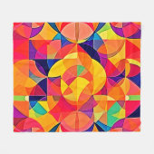 鮮やか抽象芸術対称芸術 フリースブランケット (正面(横))