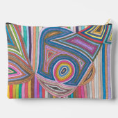 鮮やか抽象芸術幾何ストライプのパターン アクセサリーポーチ (裏面)