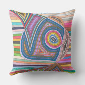 鮮やか抽象芸術幾何ストライプのパターン クッション (裏面)
