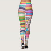 鮮やか抽象芸術幾何ストライプのパターン レギンス (裏面)
