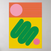 鮮やか抽象芸術幾何学中世紀美学 ポスター (正面)