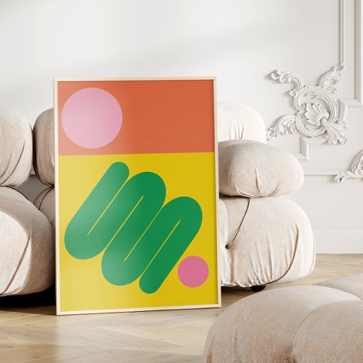 鮮やか抽象芸術幾何学中世紀美学 ポスター