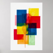 鮮やか抽象芸術幾何学水彩 ポスター (正面)