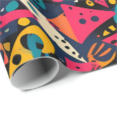 鮮やか抽象芸術幾何学的ラッピング紙 ラッピングペーパー (ロールコーナー)