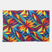 鮮やか抽象芸術幾何数々の色 キッチンタオル (横)