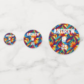 鮮やか抽象芸術幾何数々の色 コンフェッティ (裏面)