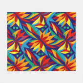 鮮やか抽象芸術幾何数々の色 フリースブランケット (正面(横))