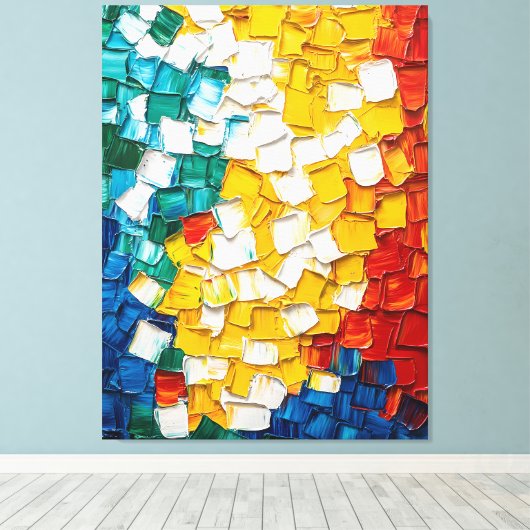 鮮やか抽象芸術油彩画 キャンバスプリント (インサイチュ (ウッドフロア))