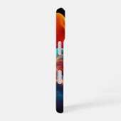 鮮やか抽象芸術波 – 未来美術 iPhone 16ケース (右側面)