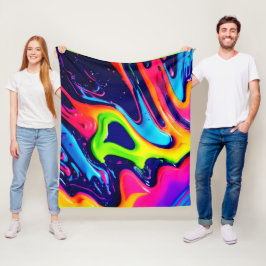 鮮やか抽象芸術流体の飛散 フリースブランケット