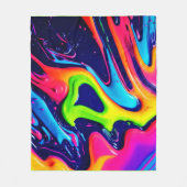 鮮やか抽象芸術流体の飛散 フリースブランケット (正面)