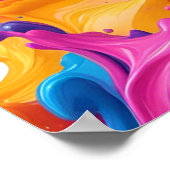 鮮やか抽象芸術流体アート – カラースプラッシュデザイン ポスター (角)