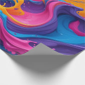 鮮やか抽象芸術流体アート – カラースプラッシュデザイン ラッピングペーパー (角)