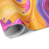 鮮やか抽象芸術流体アート – カラースプラッシュデザイン ラッピングペーパー (ロールコーナー)