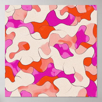 鮮やか抽象芸術流 ポスター