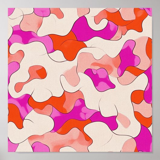 鮮やか抽象芸術流 ポスター (正面)