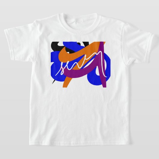 鮮やか抽象芸術流 Tシャツ (レイダウン)