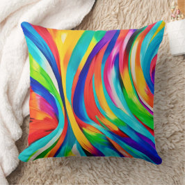 鮮やか抽象芸術渦巻きカラーアート クッション