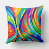 鮮やか抽象芸術渦巻きカラーアート クッション (裏面)