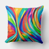 鮮やか抽象芸術渦巻きカラーアート クッション (正面)