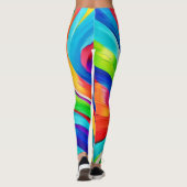 鮮やか抽象芸術渦巻きカラーアート レギンス (裏面)