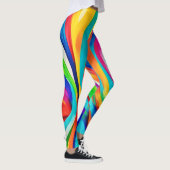 鮮やか抽象芸術渦巻きカラーアート レギンス (右)
