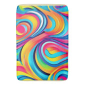 鮮やか抽象芸術渦巻き色 バスマット (正面縦)