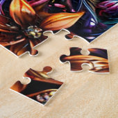 鮮やか抽象芸術猫イラストレーション ジグソーパズル (側面)