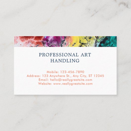 鮮やか抽象芸術画家 コーリングカード (裏面)