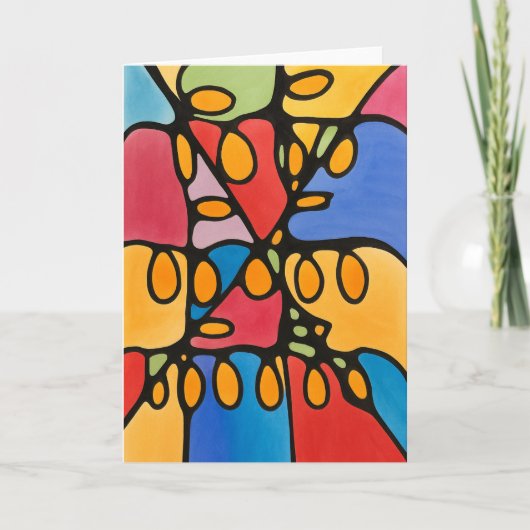 鮮やか抽象芸術空白の注記 カード (正面)