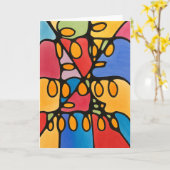 鮮やか抽象芸術空白の注記 カード (黄色い花)