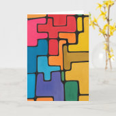 鮮やか抽象芸術空白の注記 カード (黄色い花)