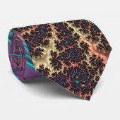 鮮やか抽象芸術羽毛ターコイズ&パープル ネクタイ (ロール)