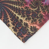 鮮やか抽象芸術羽毛ターコイズ&パープル フリースブランケット (角)