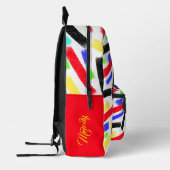 鮮やか抽象芸術芸術的クレヨンはっきりした線 プリントバックパック (左)