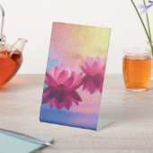 鮮やか抽象芸術蓮の花 台座サイン (インサイチュ)