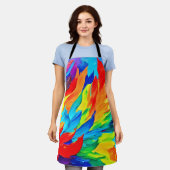 鮮やか抽象芸術表現主義絵を描の エプロン (着用した状態)