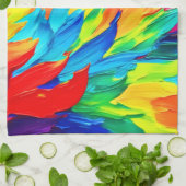 鮮やか抽象芸術表現主義絵を描の キッチンタオル (折り畳み)