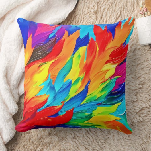 鮮やか抽象芸術表現主義絵を描の クッション (ブランケット)