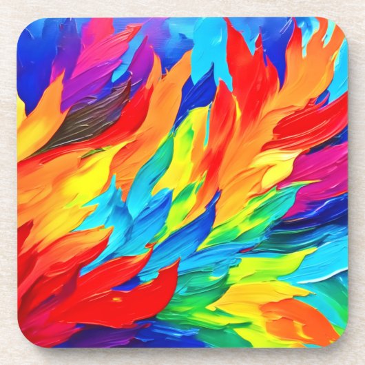 鮮やか抽象芸術表現主義絵を描の コースター (正面)