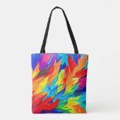 鮮やか抽象芸術表現主義絵を描の トートバッグ (裏面)